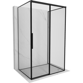 MEXEN/S - Rox-3S sprchovací kút 3 stenný, posuvný pravá 130 x 95, čierna okraj, čierna 8C2-130-095-70-70-3S-P