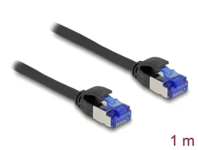 DeLock čierna / Sieťový kábel RJ45 / Cat.6A S/FTP / Slim / 1 m (80227)