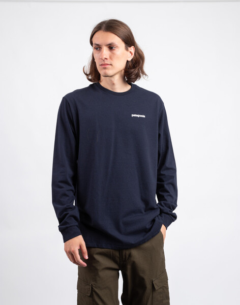 Patagonia M's L/S P-6 Logo Responsibili-Tee® New Navy S