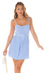 Sexy Koucla Bandeau Plissee Overall with belt babyblue Einheitsgroesse