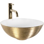 REA - Umývadlo na dosku STELLA Gold Brush / White REA-U9087