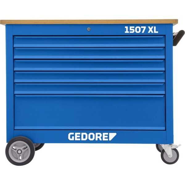 Gedore 3127834 1507 XL 50001 - Pracovný stôl na kolieskach XL so 6 zásuvkami. 985x1200x625mm (š x v x h) 1200 x 985 x 635 mm; 3127834