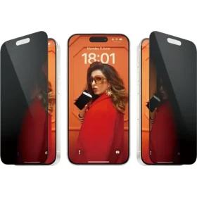 PanzerGlass Tvrdené sklo UWF Privacy s aplikátorom pre Apple iPhone 15 Pro čierna (P2810)