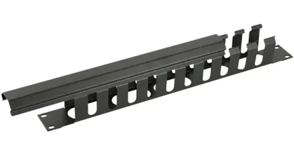 Lanview káblový organizér s posuvným krytom čierny / Organizér káblov / 1U / 19" (RAO400BL)