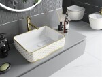 MEXEN - Catia umývadlo na dosku 48 x 37, biela/zlatá vzor 21314809