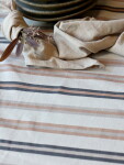 Chic Antique Bavlnený obrus Aix Latte Stripes 140 × 240 cm