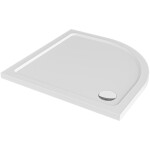 CERANO - Sprchová vanička štvrťkruhová Brio - SMC/minerálny kompozit - štruktúrovaná biela - 80x80x4 CER-679497