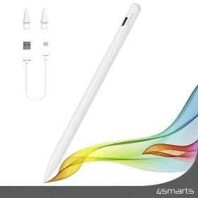 4smarts Pencil Pre 3 biela / Aktívny stylus / magnetické uchytenie / USB-C nabíjanie / pre iPad (540565)