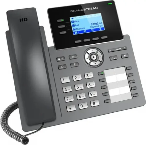 Grandstream GRP2604P / VoIP telefón / 6x SIP účet / 2,48 "LCD displej / 10 BLF tlačidiel / 2x Gigabit LAN / PoE (GRP2604P)