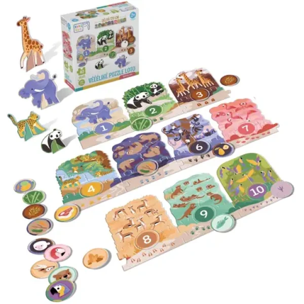 KukiKuk 80056 - Veľké puzzle loto Výlet do ZOO