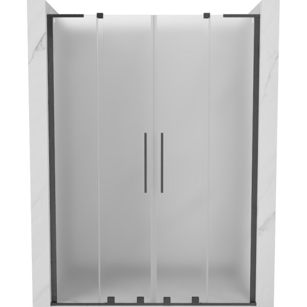 MEXEN/S - Velar L Duo posuvné sprchové dvere 160, dekor, grafit kartáčovaná 871-160-003-32-66