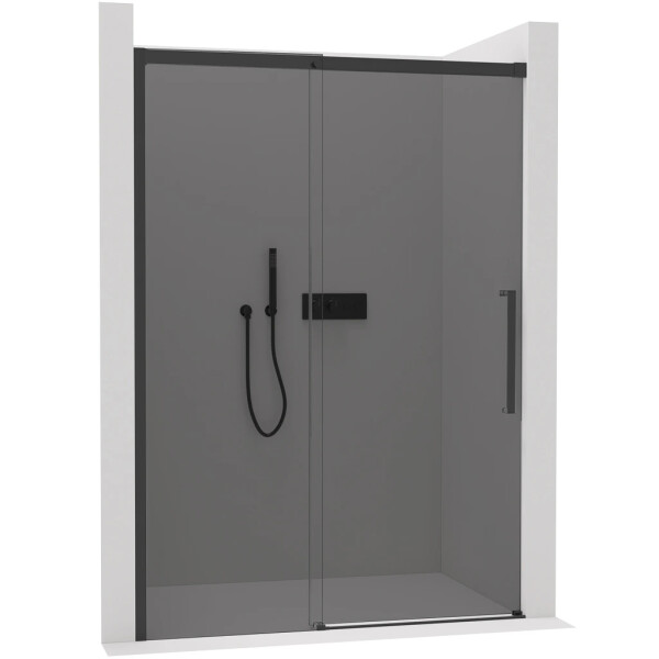 CERANO - Sprchové posuvné dvere Lantono L/P - 8 mm - Soft-Close - čierna matná, grafitové sklo - 100x195 CER-8050BD7235