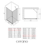CERANO - Sprchovací kút Antelo L/P - 6 mm - chróm, transparentné sklo - 70x80x190 - otočný CER-8050BD118