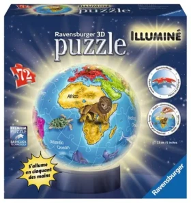 Ravensburger 3D puzzleball Svietiaci glóbus