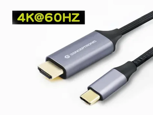 Conceptronic USB-C 3.2 na HDMI 2.0 sivá / Adaptér / 4K 60Hz / 2 m (ABBY10G)