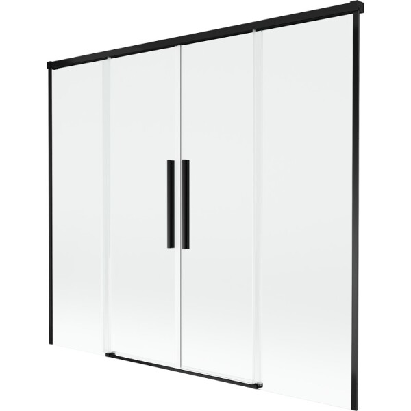MEXEN/S - Rox vaňová zástena 2-krídlová posuvná 170 x 150, transparent, čierna 8C9-170-002-70-00