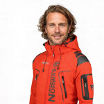Geographical Norway Pánska športová bunda Techno MEN 056 BS3 s nastaviteľnou kapucňou nepremokavá červená (WU1060H/GN) pánska S