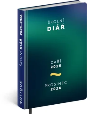 NOTIQUE Školský diár Zelený (september 2025 - december 2026), 9,8 x 14,5 cm (PGD-35693)