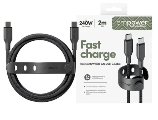 PanzerGlass empower 240W USB-C to USB-C Cable USB 2.0 2M čierna (198216)