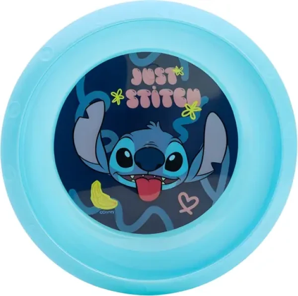STOR Detská jedálenská miska Stitch modrá / Miska / Bez BPA / Nárazuvzdorná (75011)