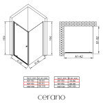 CERANO - Sprchový kout Ferri L/P - 6 mm - chrom, transparentní sklo - 90x80x195 - pivotový CER-427453