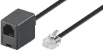 PremiumCord Kábel predlžovací telefónny rovný 6P4C plug - 6P4C jack 10m (tk6mf-10b)