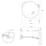 SAPHO - X-ROUND BLACK závesné kozmetické zrkadlo LED, priemer 200, čierná mat XR016B