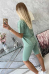 Set top+legíny tmavě mint UNI