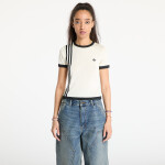 Tričko adidas Knitted 3 Stripe Short Tee Cream White M