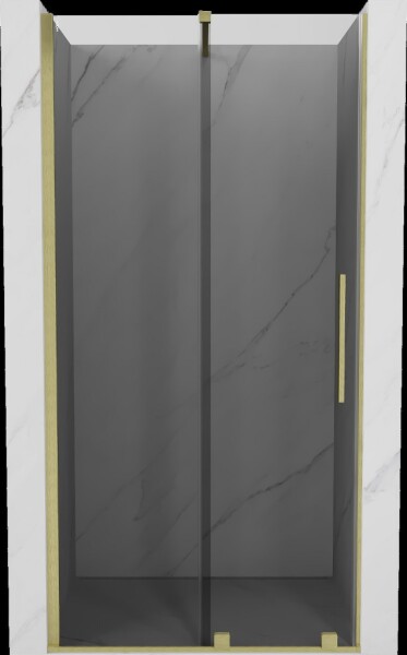 MEXEN/S - Velár posuvné sprchové dvere 120, grafit, zlatá kartáčovaná 871-120-000-41-55