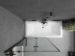 MEXEN/S - Cube obdĺžniková vaňa 180 x 80 cm s panelom + vaňová zástena 100, čierna vzor 550518080X92100027070