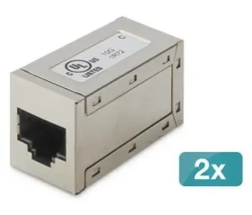 Digitus modulární spojka RJ45 CAT 6 stíněná / Síťová spojka / 2 ks / pozlacené kontakty (AT-AG-8-8-C6S-2)