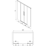 MEXEN/S - Rox posuvné sprchové dvere 140, transparent, zlatá kartáčovaná 8C2-140-002-55-00