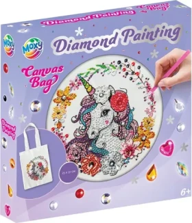GRAFIX Diamantové maľovanie Plátená taška Jednorožec 25x31 cm