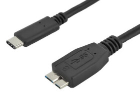 PremiumCord Kábel USB 3.2 C samec - USB 3.0 konektor Micro-B samec 0.6m (ku31cmb06bk)