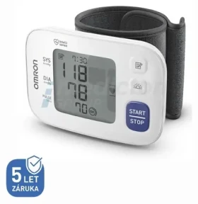 Omron RS4 čierna/biela / Digitálny tonometer na zápästie / pamäť 1 užívateľa (HEM-6181-E)