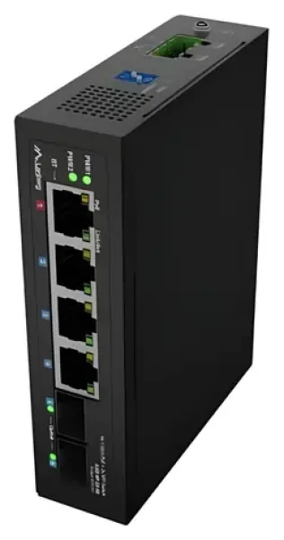 Lanberg ILGE-4P-2S-90 / Switch priemyselný / 4X 1Gb PoE / 2x SFP / DIN / 90 W (ILGE-4P-2S-90)