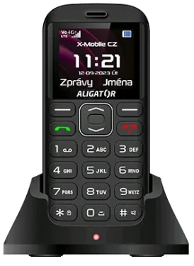 Aligator A720 4G Senior čierna / 1.8 TFT / SOS tlačidlo / nabíjací stojan / SOS lokátor / FM rádio (A720B)