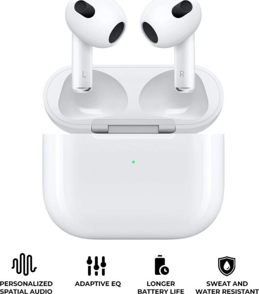 Apple Apple AirPods (3rd generation) with Lightning Charging Case, Wireless, Calls/Music, Headset, White