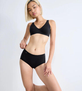 SLOGGI - midi nohavičky 24/7 Cotton Lace: mäkká bavlna a jemná čipka Sloggi BLACK 44
