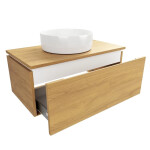 Kúpeľňová skrinka s krycou doskou SAT Feel 80x30x46 cm medový dub mat SATFEEL80DMD SATFEEL80DMD