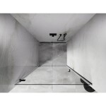 MEXEN/S - Lunar-B sprchové dvere krídlové ľavé 95, transparent, grafit metal 832-095-000-95-00-L