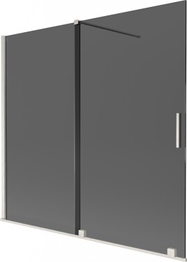 MEXEN/S - Velár dvojkrídlová posuvná vaňová zástena 170 x 150, grafit, nikel kartáčovaný 896-170-000-41-97
