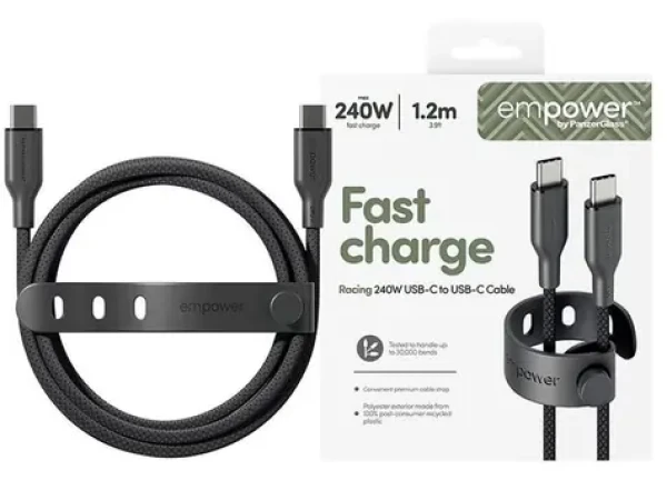PanzerGlass empower 240W USB-C to USB-C USB 2.0 1.2M čierna (198258)