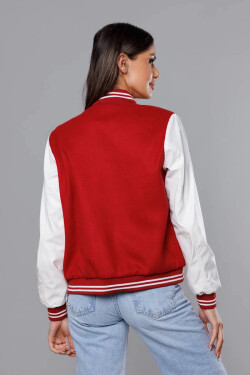 Tmavo červená dámska bunda typu bomber (16M9067-270) odstíny červené L (40)