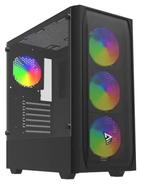 Savio Noctis Flow RGB čierna / Skriňa / Cube / Tvrdené sklo / ATX, Mini-ITX / bez zdroja (Noctis Flow RGB)