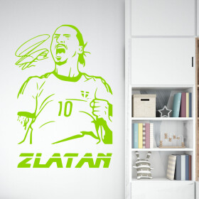 Veselá Stena Samolepka Futbalista Zlatan Ibrahimovič Farba: zelená, Veľkosť: 60 x 40 cm