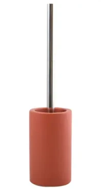 Spirella TUBE-Matt WC kefa s matne terakotovou keramickou nádobou / Nerezová rukoväť / Hlavica PP, O 72 mm