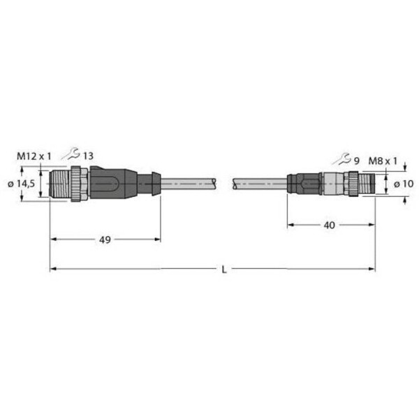 Turck RSSD-PSGS4M-4414-3M/S6000 upravený zástrčkový konektor pre senzory - aktory, 6936514, 1 ks; 6936514