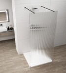 POLYSAN - ESCA BLACK MATT jednodielna sprchová zástena do priestoru, sklo Flute , 1200 ES1312-06